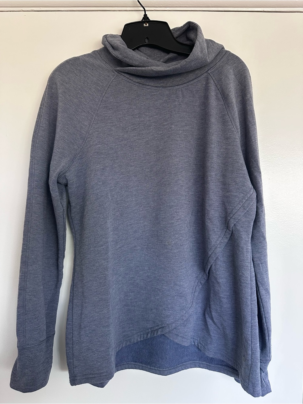 Apana Heather Gray/Blue Cowl Neck Pullover